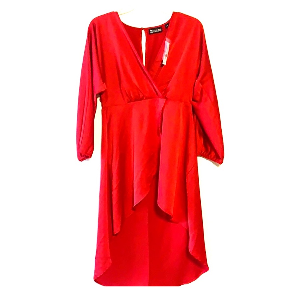 Red silk blouse